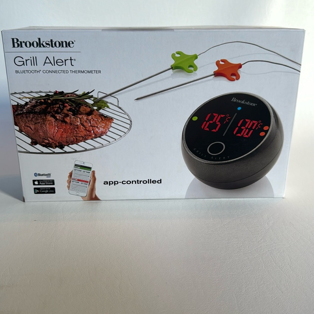 Brand New! Brookstone Grill Alert Bluetooth Connected Thermometer